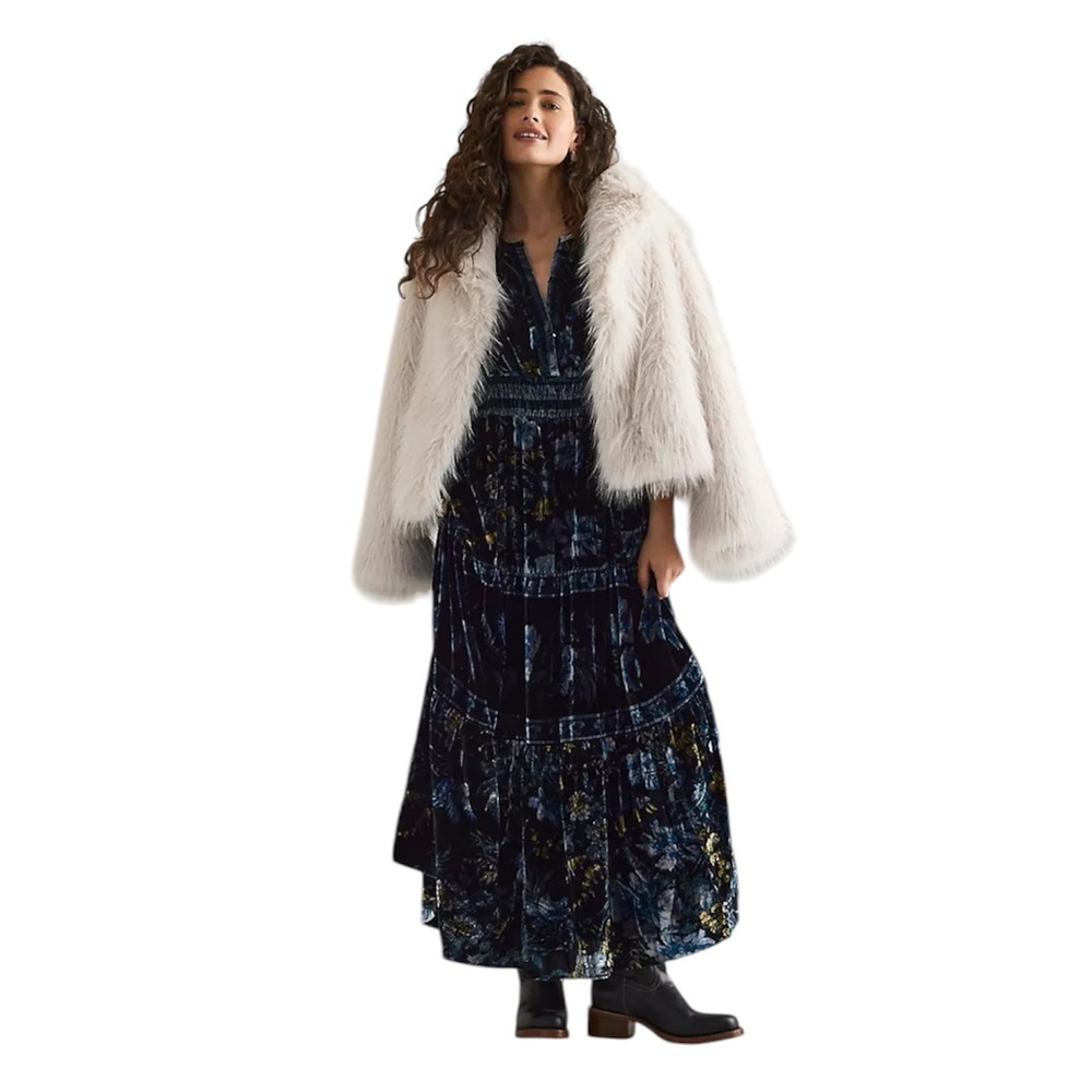 Anthropologie The Somerset Velvet Floral Maxi Dress